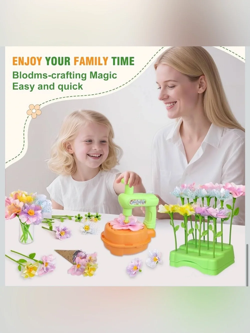 EZBIORT Educational Activity Fabric Flower Craft, DIY Craft Kits Toys for Kids 4